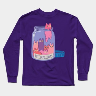 Cats Antidepressants Furry Love in a Bottle - Get Yours And Smile Today Long Sleeve T-Shirt